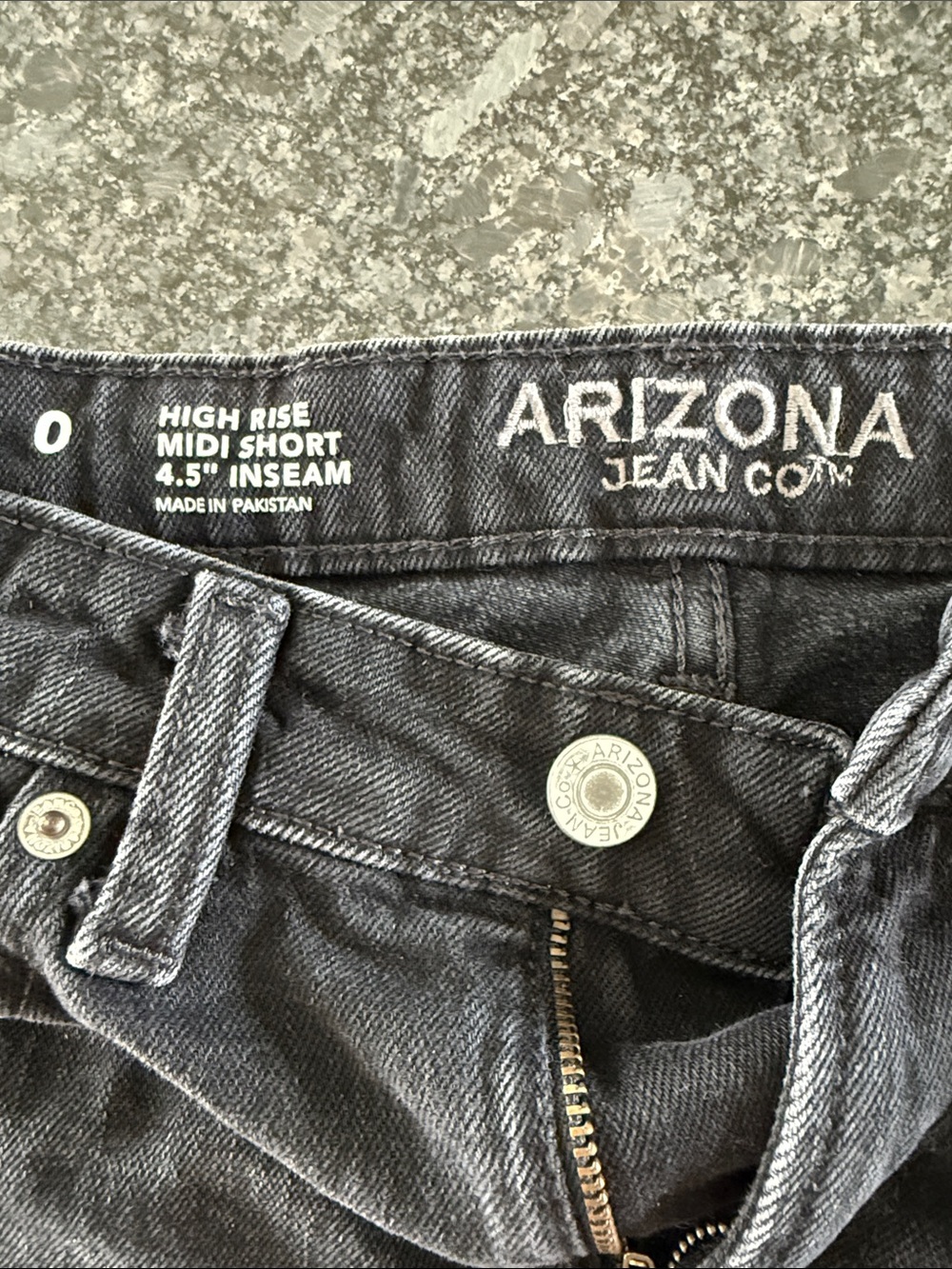 Arizona Jean Company Black Rolled-Hem High Rise MIDI Denim Shorts - Women's - Picture 2 of 7